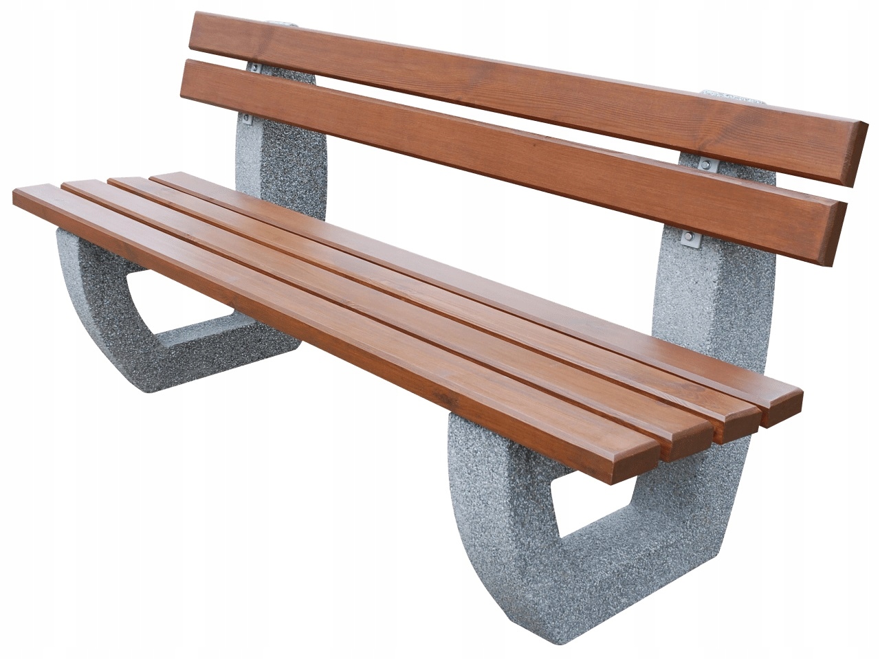 Lavica z umývaného betónu s operadlom, park, mestská záhrada SAN JOSE 170 cm